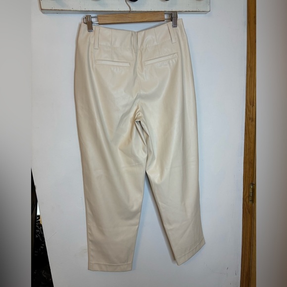 A New Day Beige Faux Leather Pleated Barrel Leg Panta - Picture 6 of 9